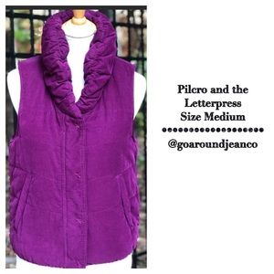 Pilcro and the Letterpress Puff Collar Vest Size M